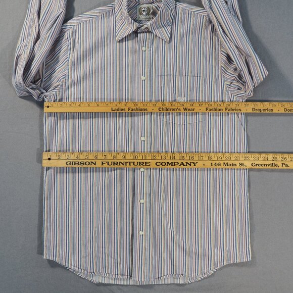 Cinch Shirt Mens Medium Blue Pink Stripe Pearl Snap Western Cowboy Rancher Rodeo - Picture 4 of 9